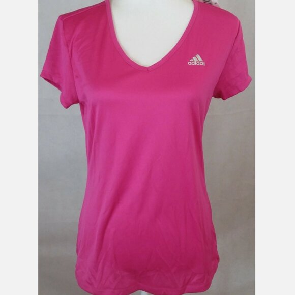 Women's adidas V-Neck Performance T-Shirt - Picture 1 of 5